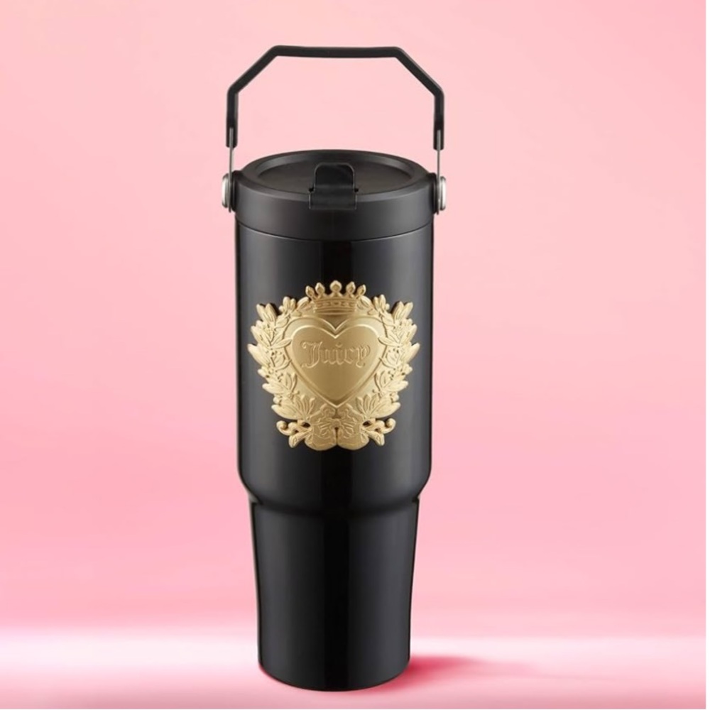 Juicy Couture Black Tumbler with Gold Emblem
